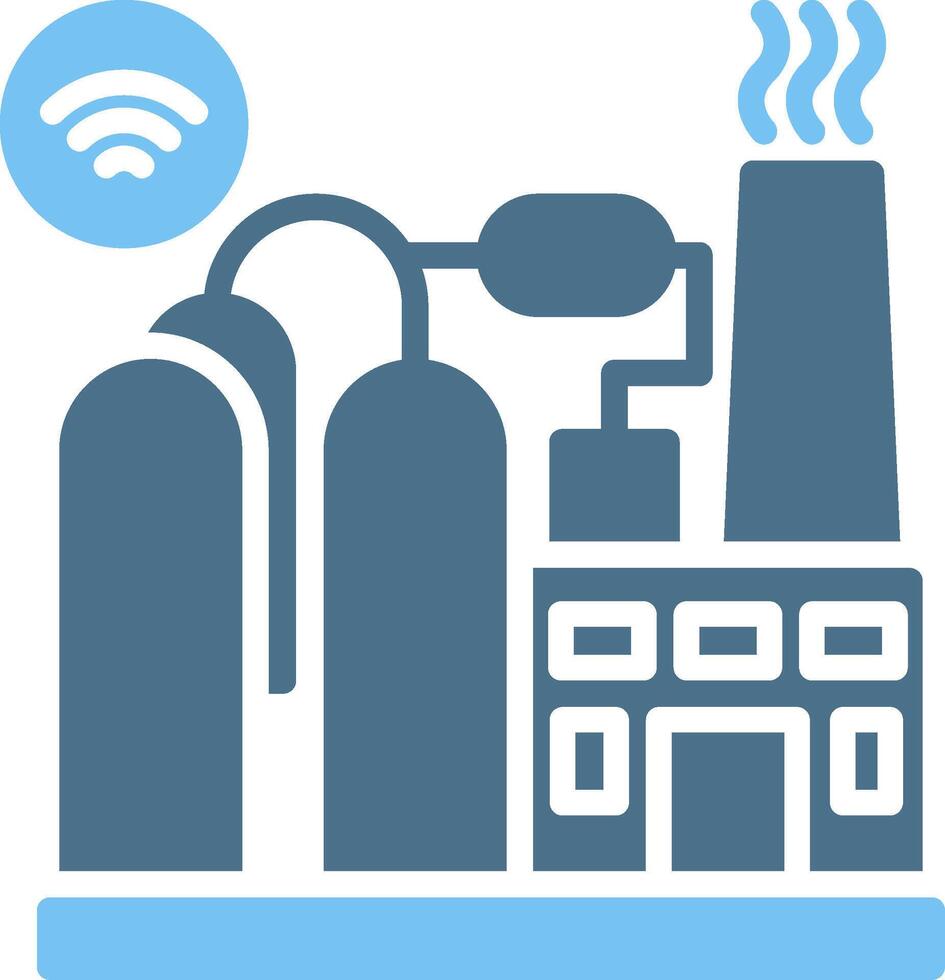 Chemical Plant Glyph Two Color Icon Design vector