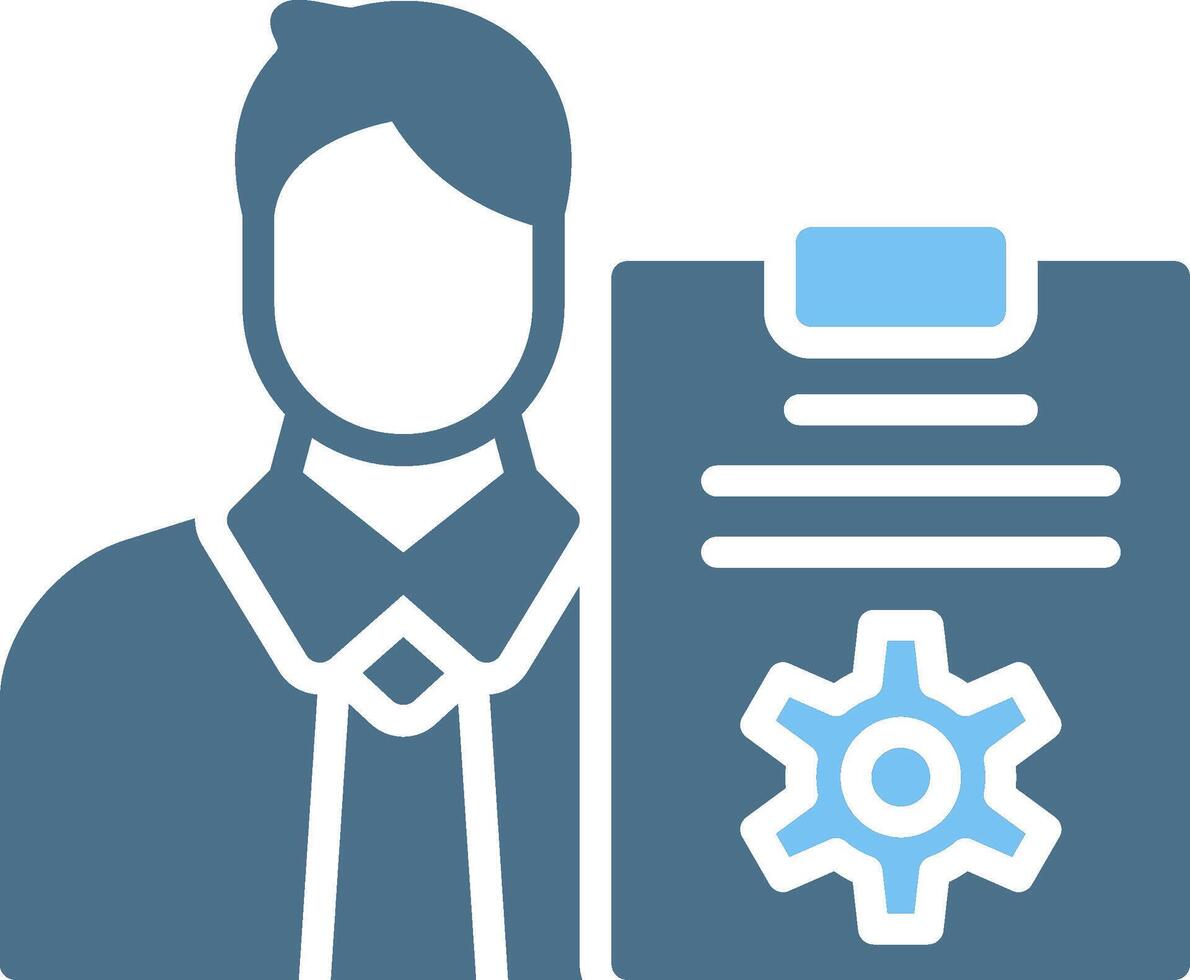 Project Manager Glyph Two Color Icon Design vector