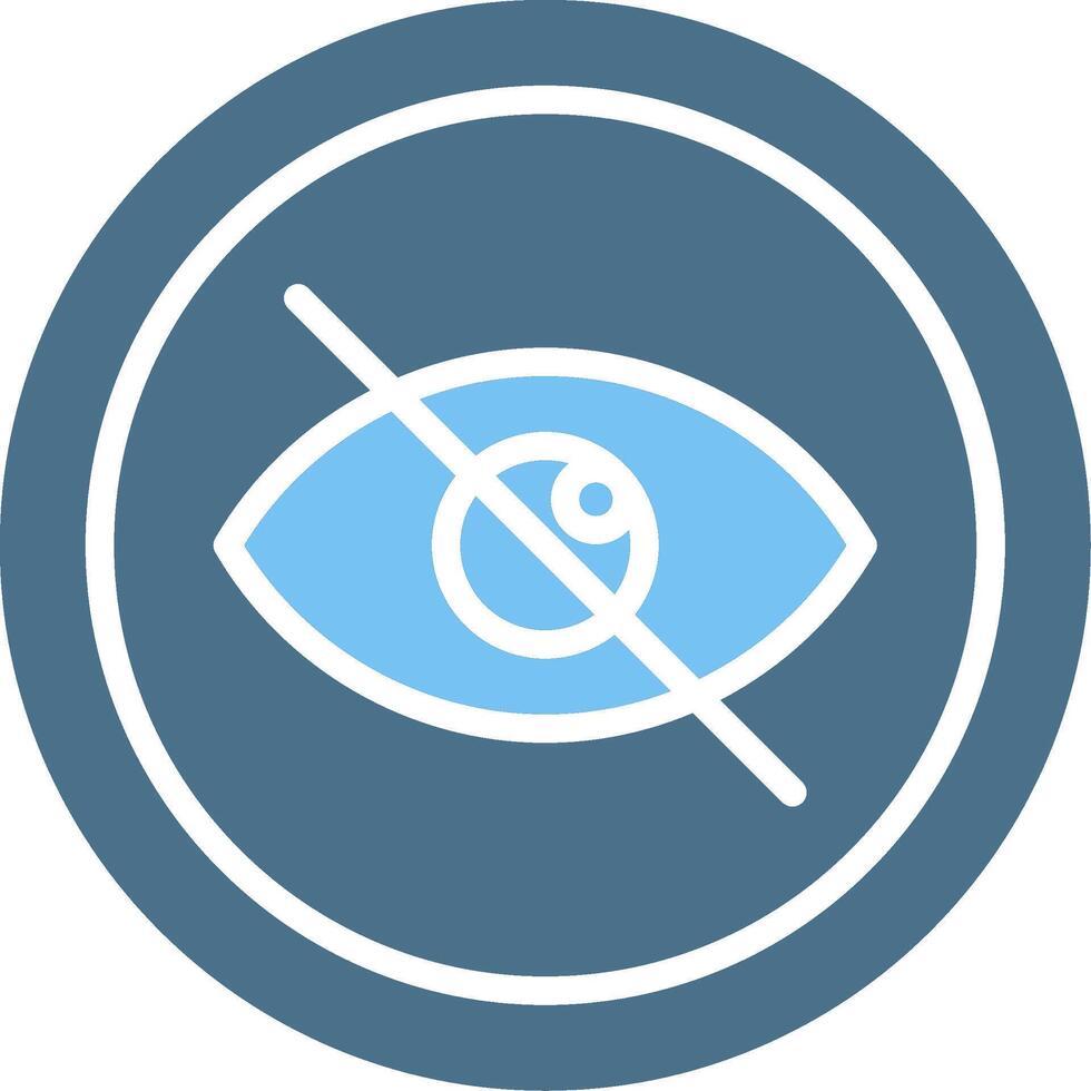 Hide Glyph Two Color Icon Design vector