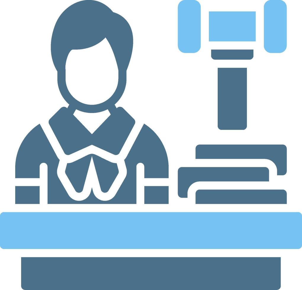 Male Judge Glyph Two Color Icon Design vector