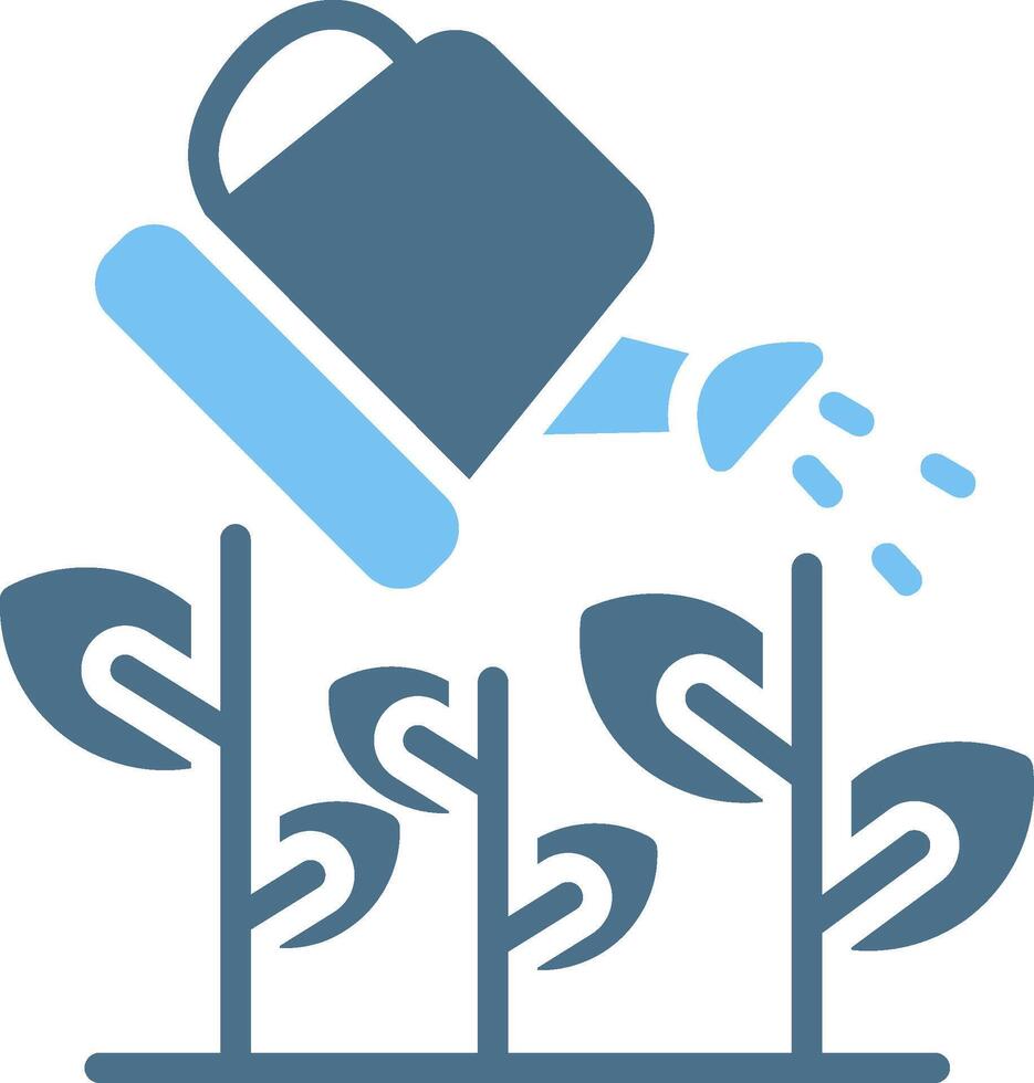 Watering Plants Glyph Two Color Icon Design vector