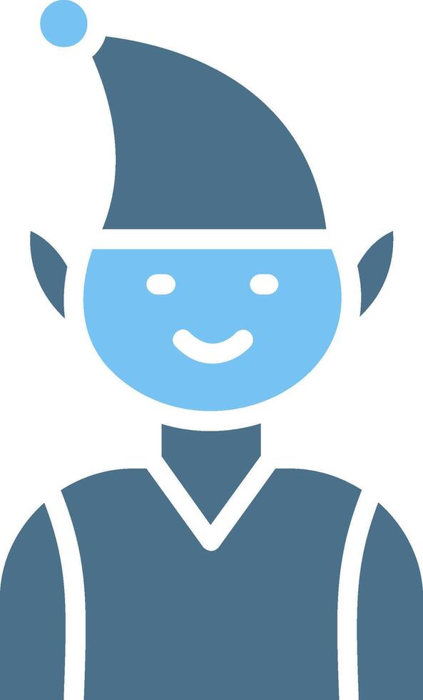 Elf Glyph Two Color Icon Design vector