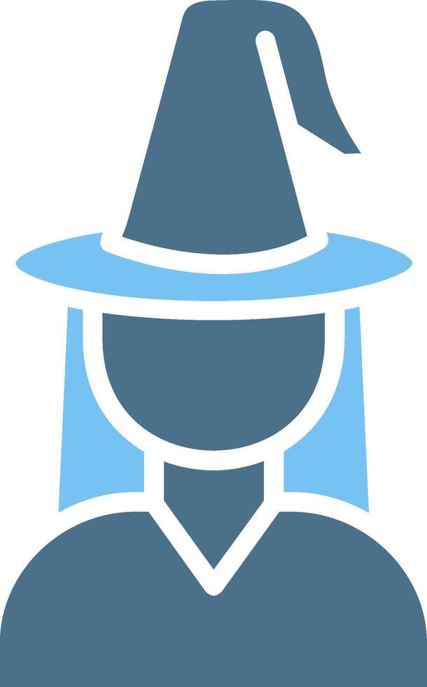 Witch Glyph Two Color Icon Design vector