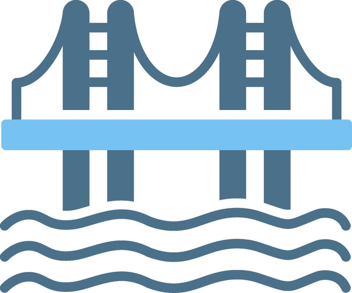 Bridge Glyph Two Color Icon Design vector