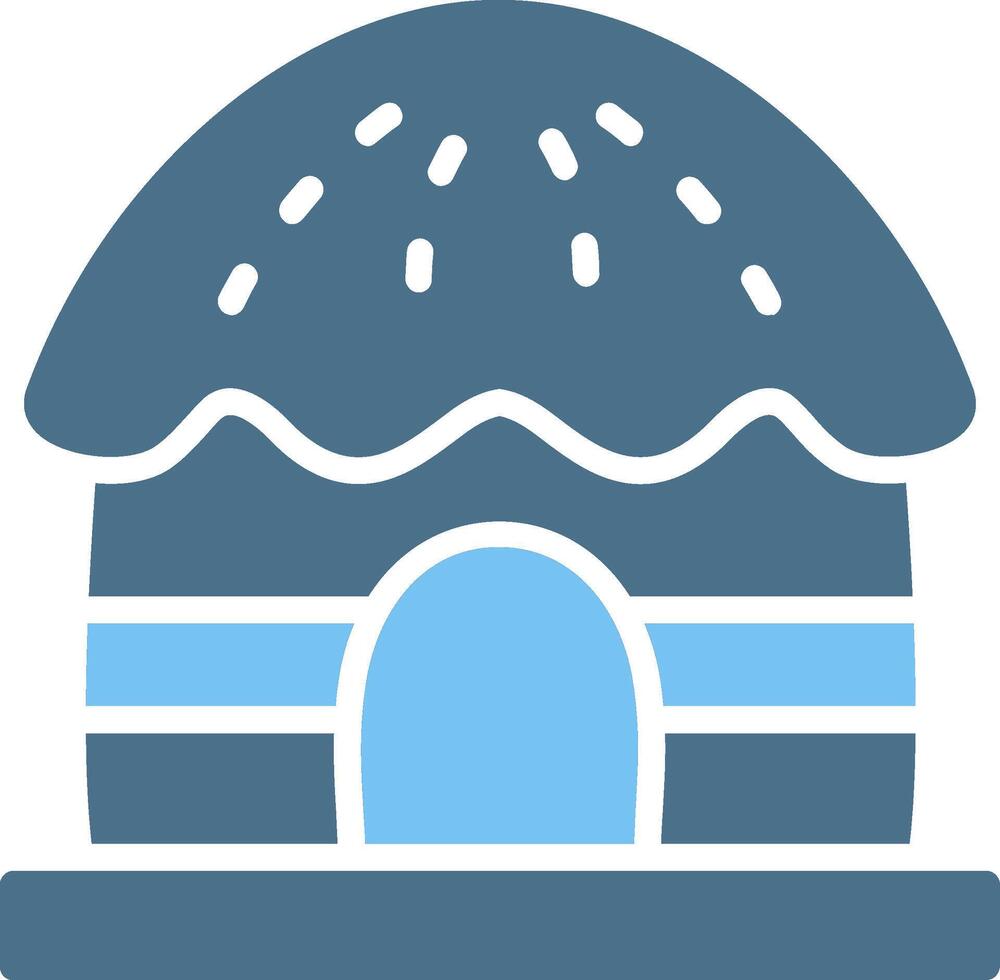 Hut Glyph Two Color Icon Design vector