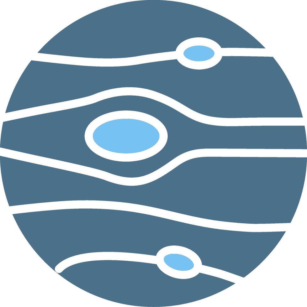 Neptune Glyph Two Color Icon Design vector