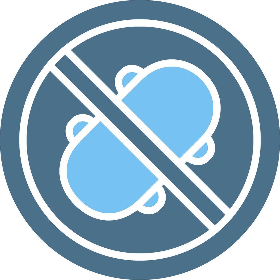 No Skating Glyph Two Color Icon Design vector