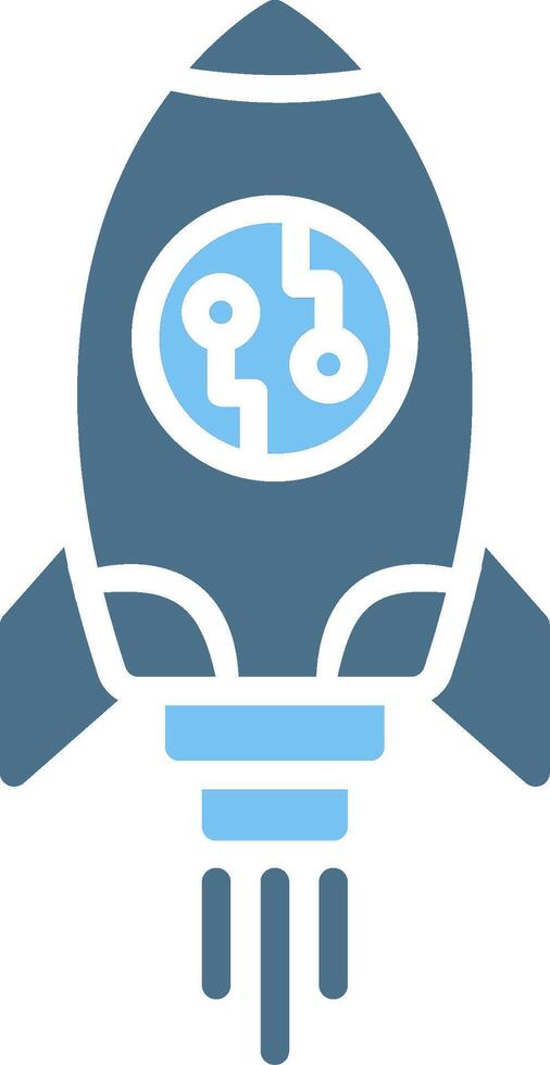 Rocket Glyph Two Color Icon Design vector