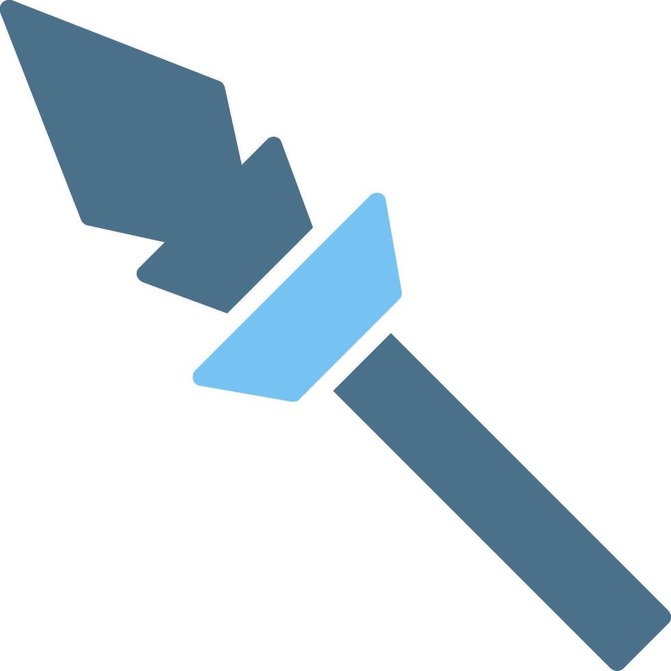Spear Glyph Two Color Icon Design vector