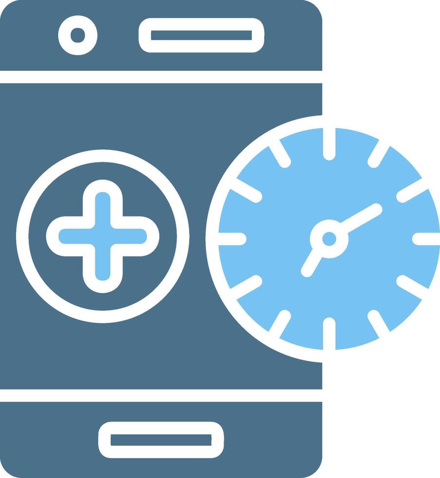 Time Glyph Two Color Icon Design vector