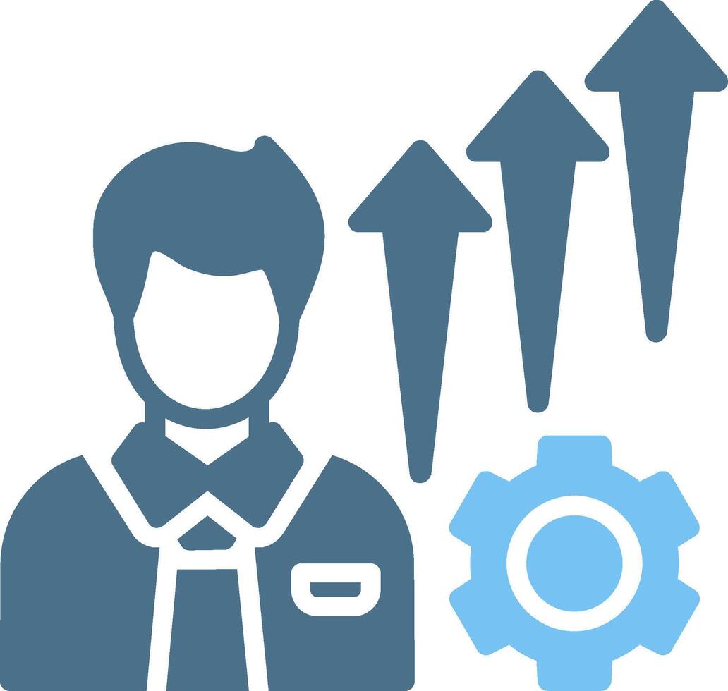 Growth Glyph Two Color Icon Design vector