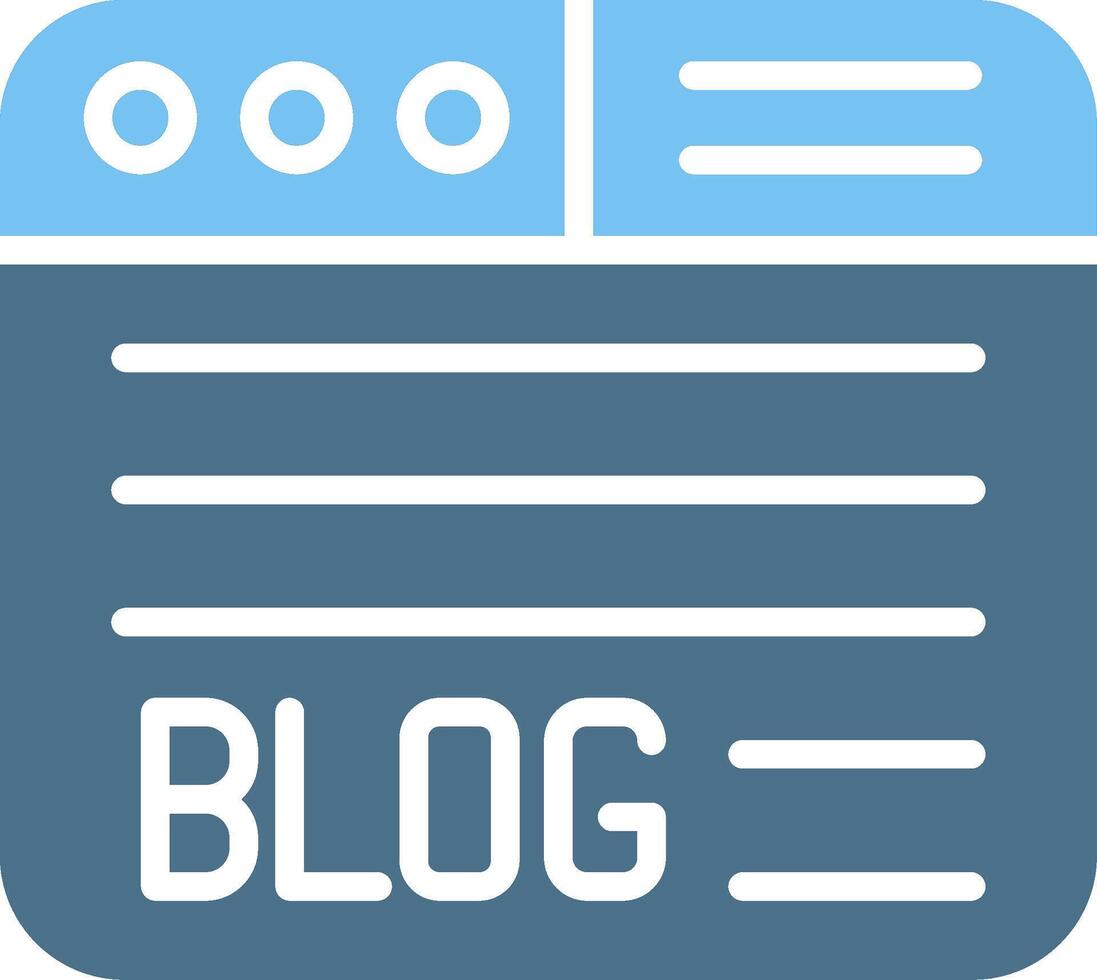 Blog Glyph Two Color Icon Design vector