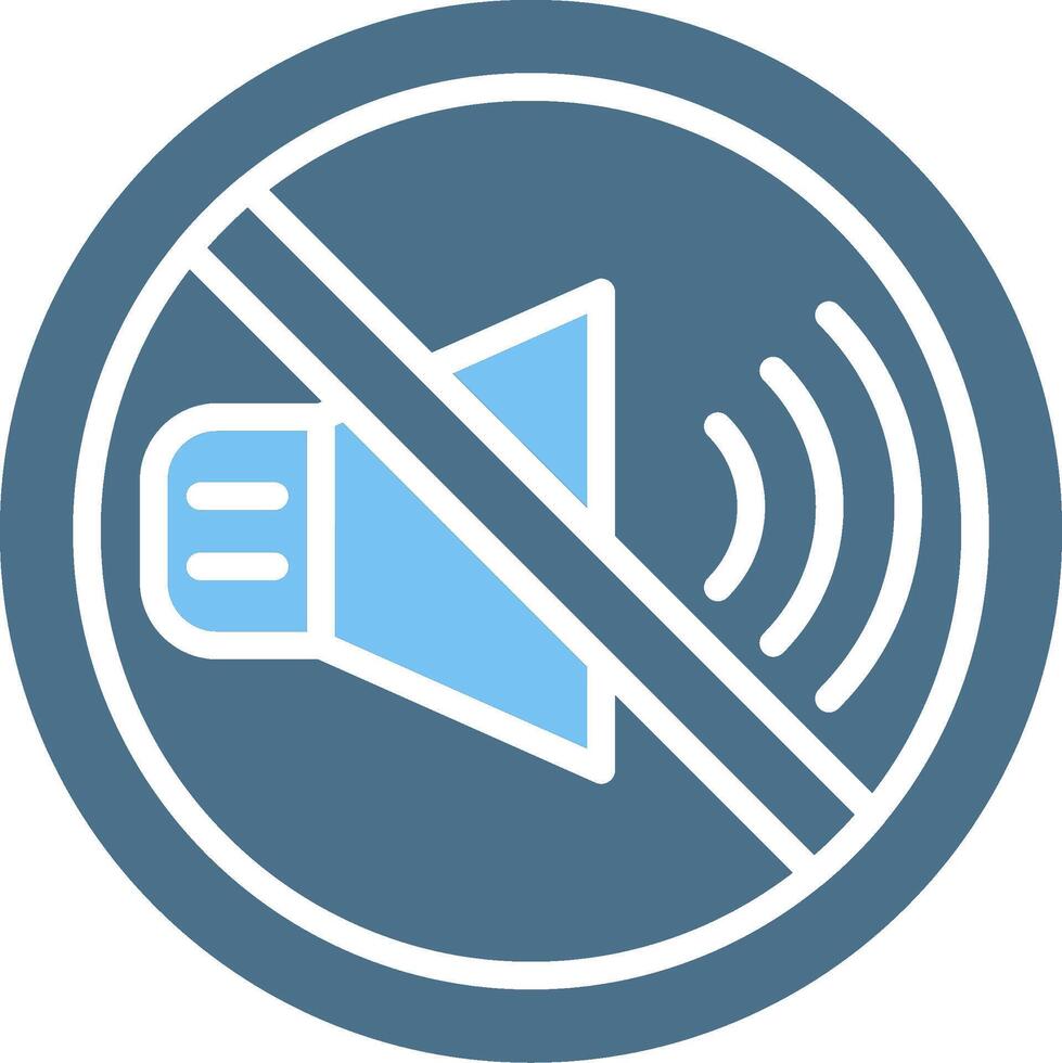No Sound Glyph Two Color Icon Design vector