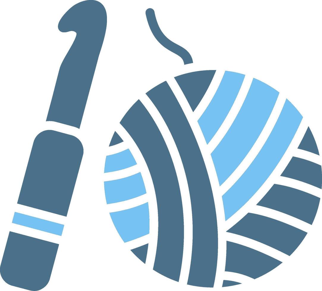 Knitting Glyph Two Color Icon Design vector