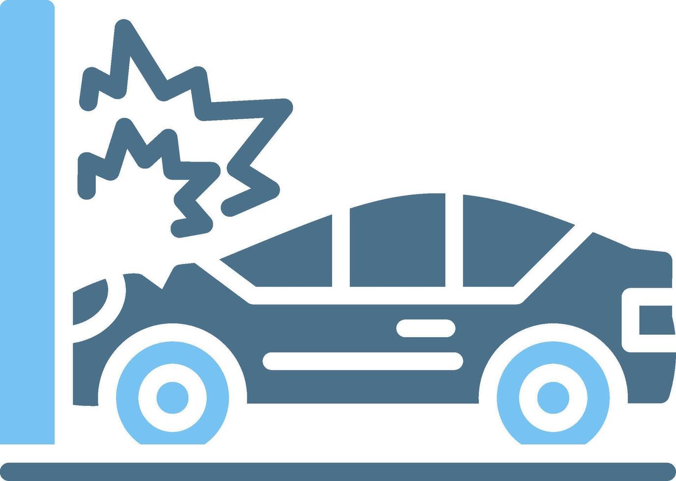 Accident Glyph Two Color Icon Design vector