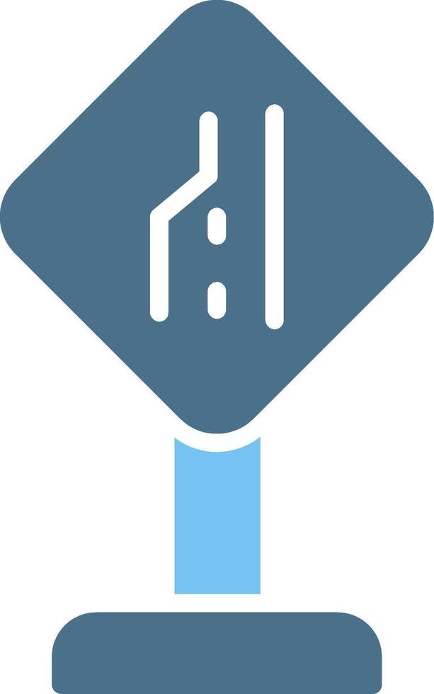 End Of Additional Lane Glyph Two Color Icon Design vector