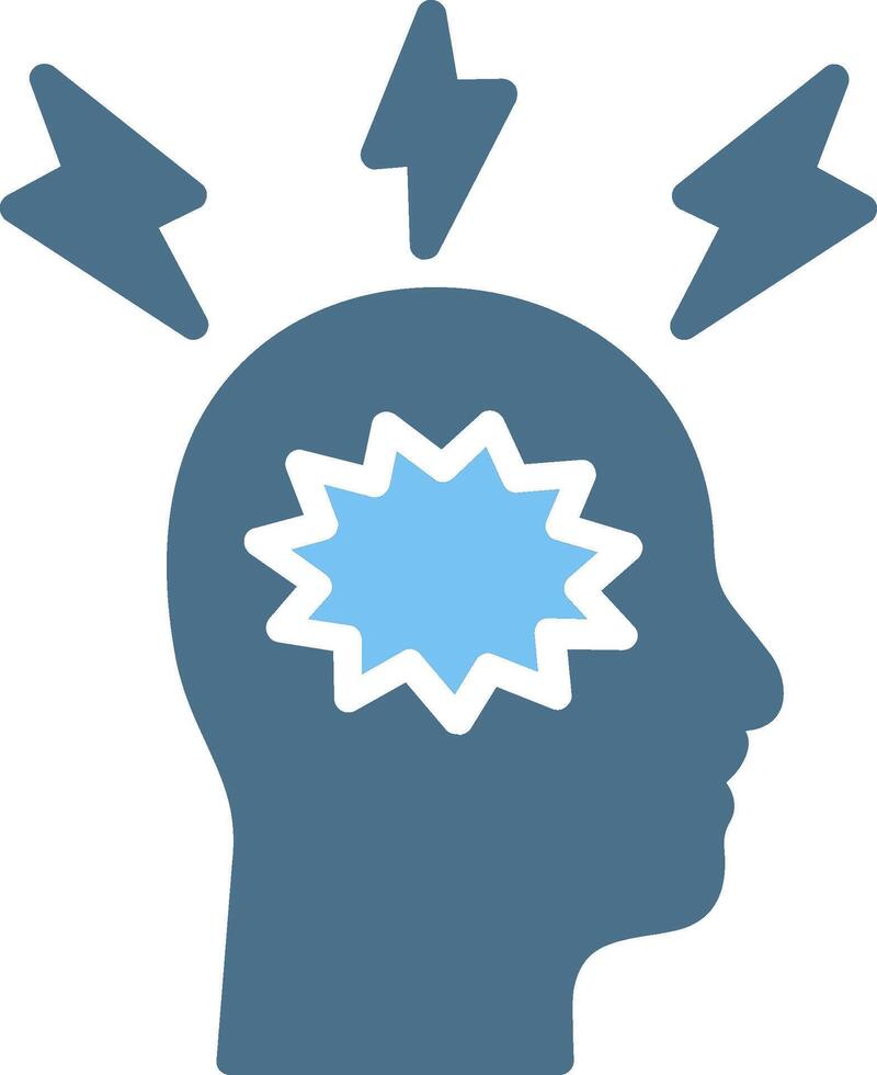 Nervous Breakdown Glyph Two Color Icon Design vector