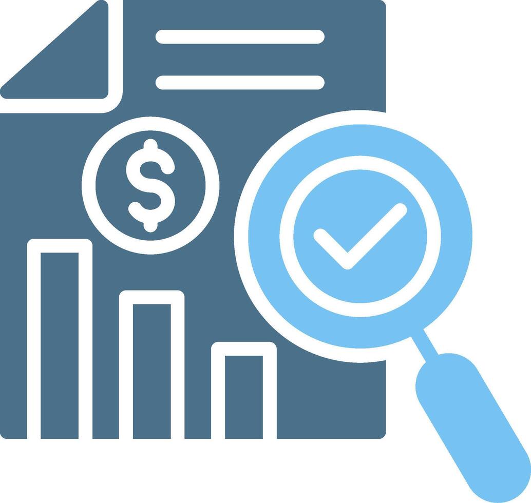 Verification Glyph Two Color Icon Design vector