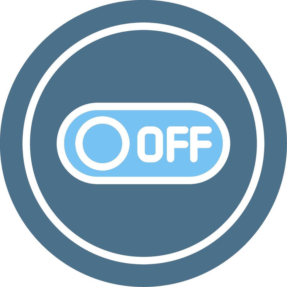 Off Glyph Two Color Icon Design vector