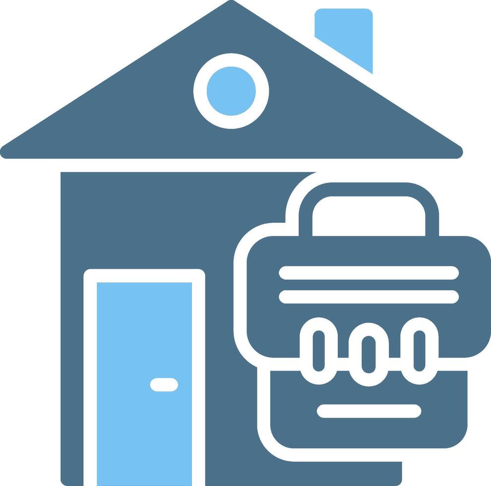 Work From Home Glyph Two Color Icon Design vector