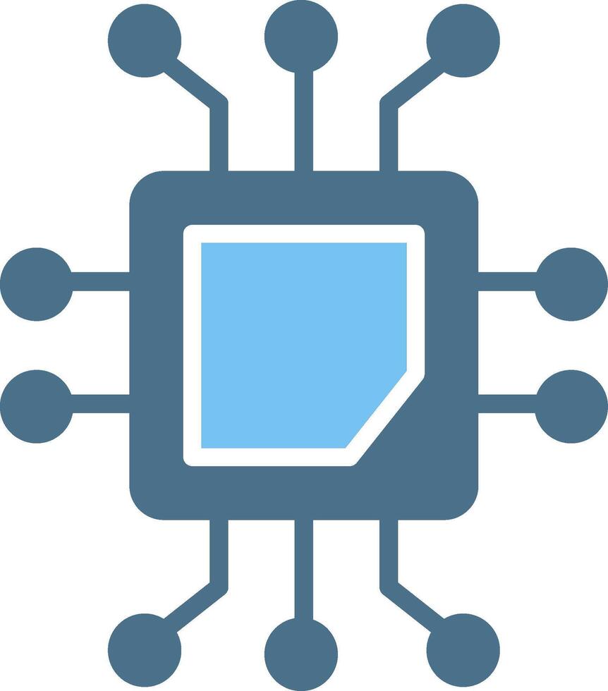 Processor Glyph Two Color Icon Design vector
