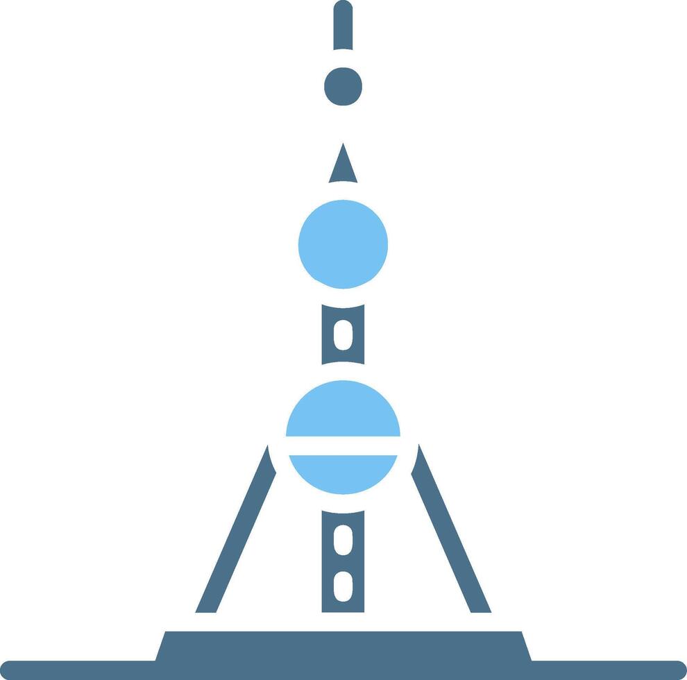 Oriental Pearl Tower Glyph Two Color Icon Design vector
