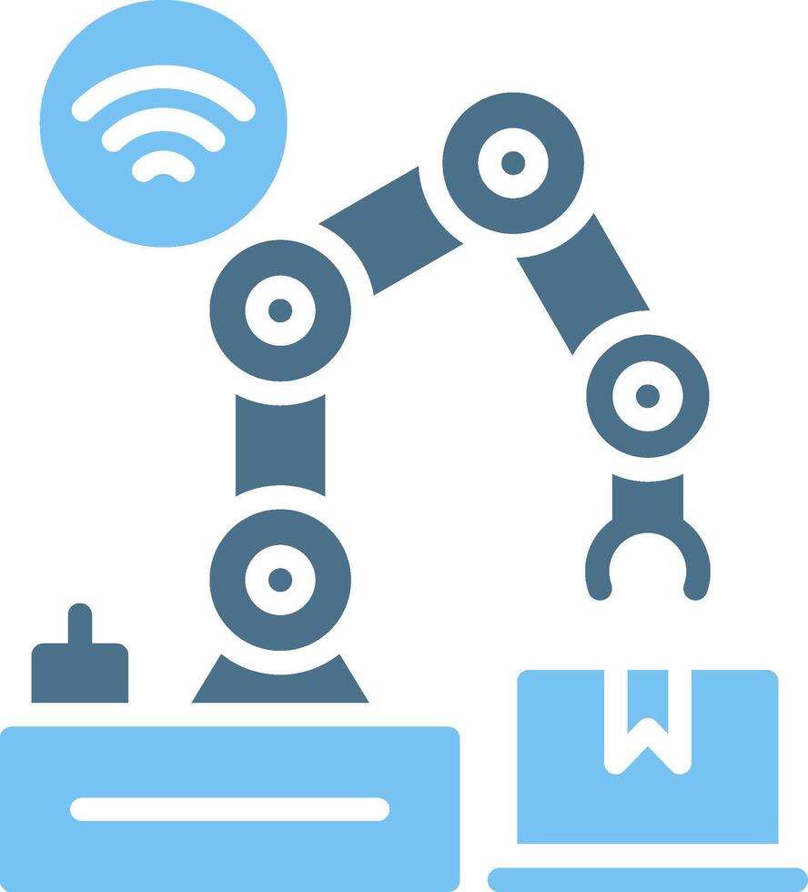 Robot Arm Glyph Two Color Icon Design vector