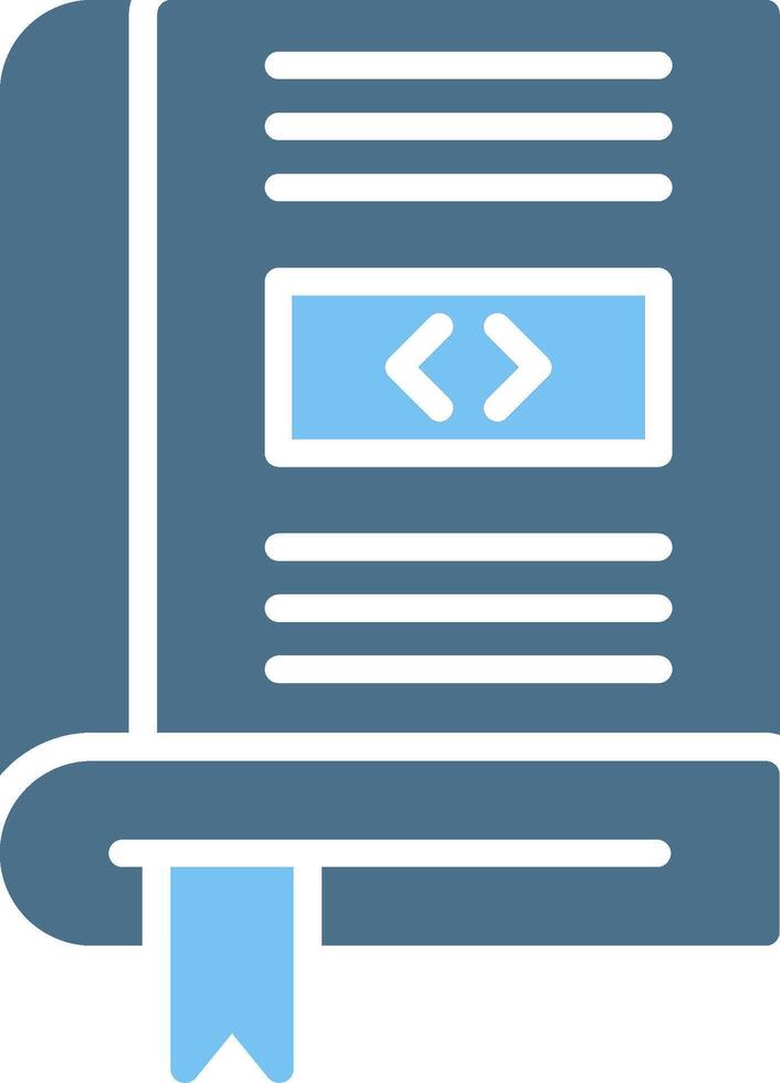 Coding Book Glyph Two Color Icon Design vector