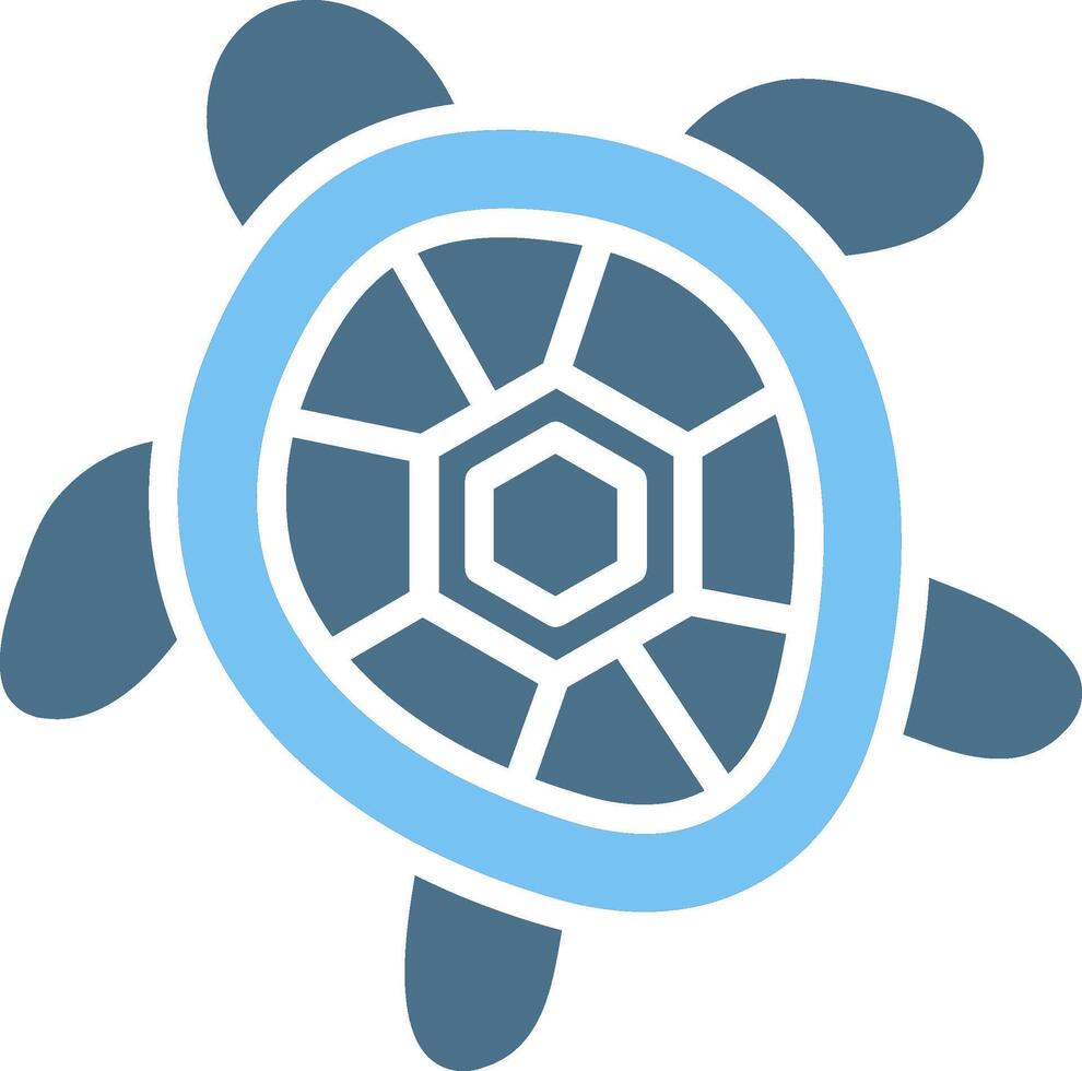 Turtle Glyph Two Color Icon Design vector