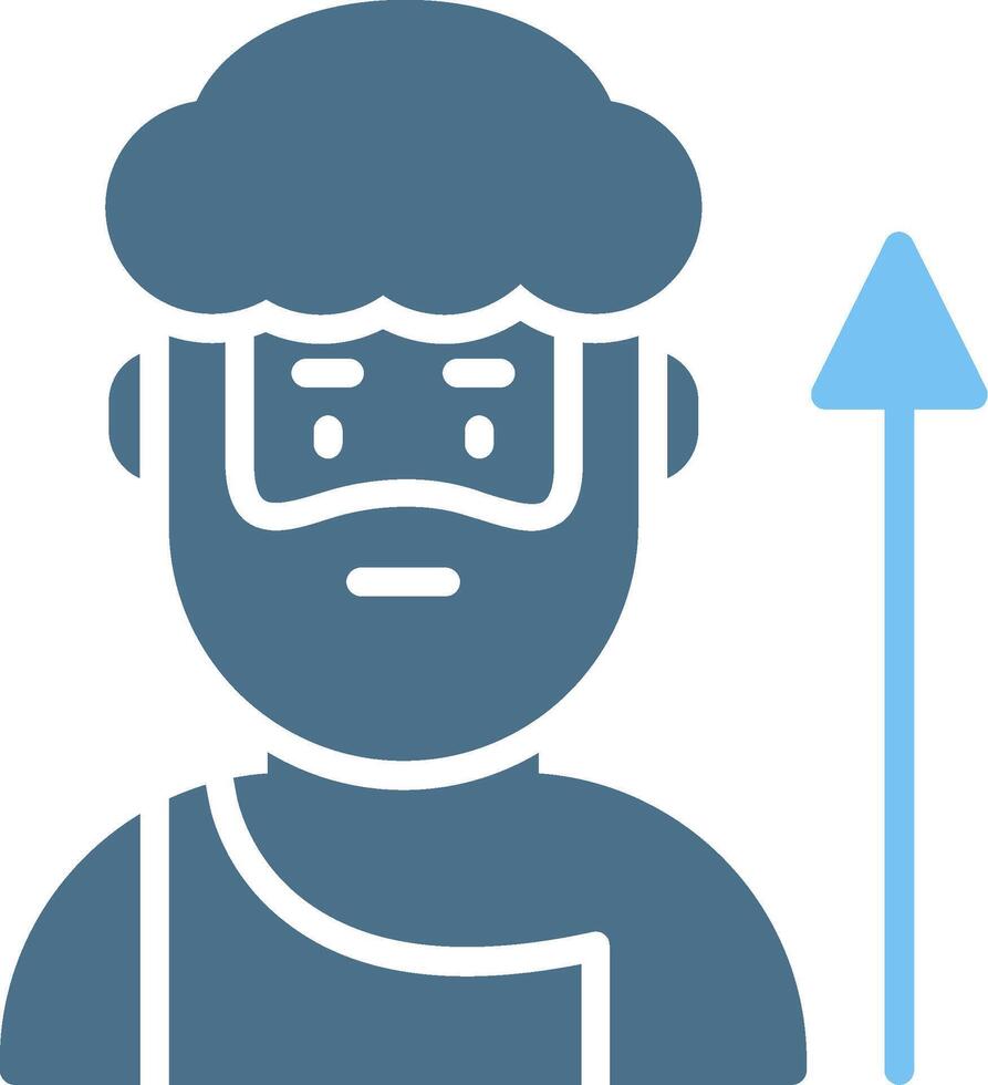 Prehistoric man Glyph Two Color Icon Design vector