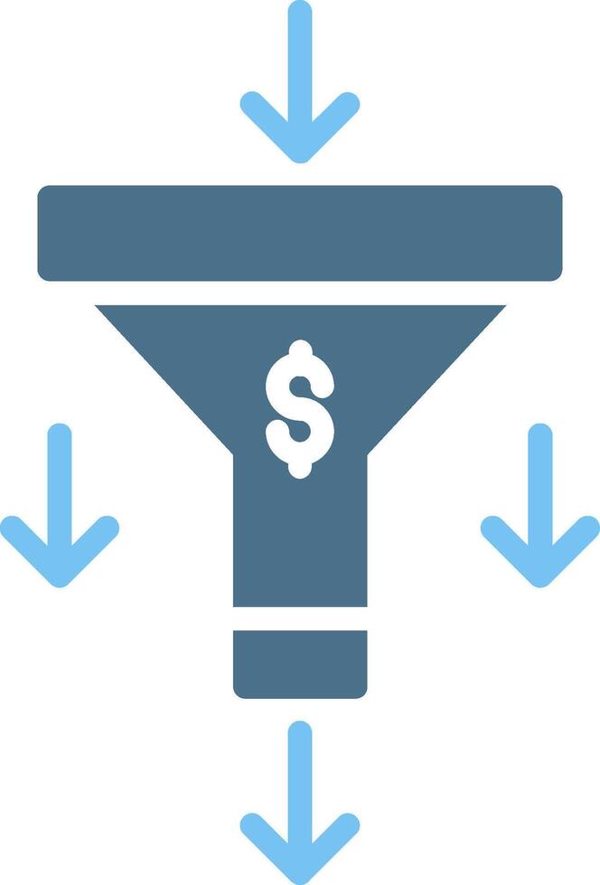 Sales PipeGlyph Two Color Dollar Glyph Two Color Icon Design vector