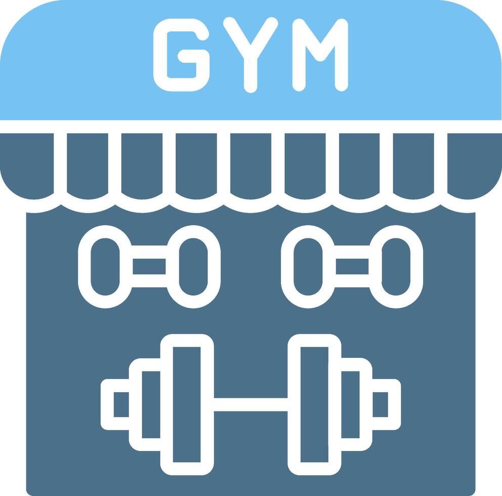 Gym Glyph Two Color Icon Design vector