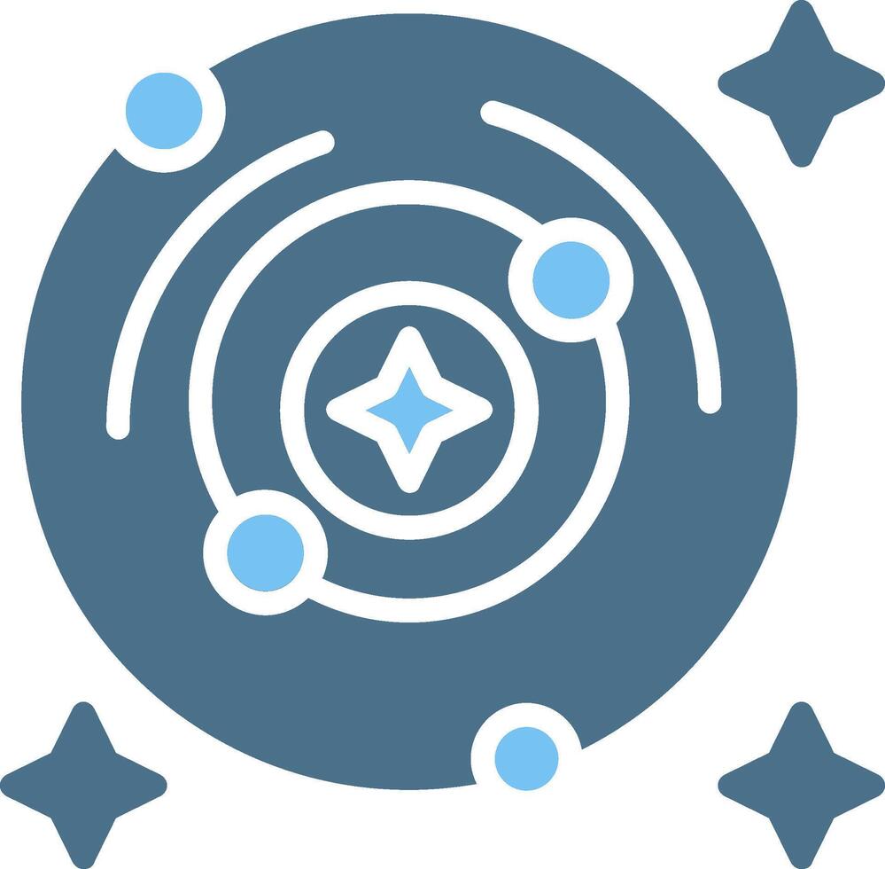 Milky Way Glyph Two Color Icon Design vector