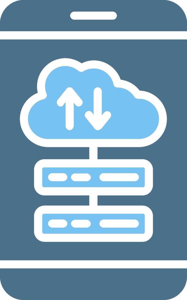 Cloud Storage Glyph Two Color Icon Design vector