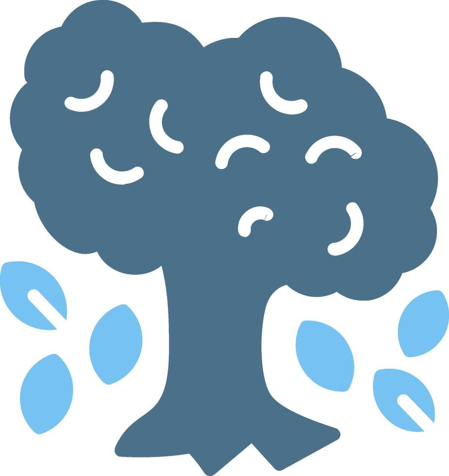 Falling Leaves Glyph Two Color Icon Design vector