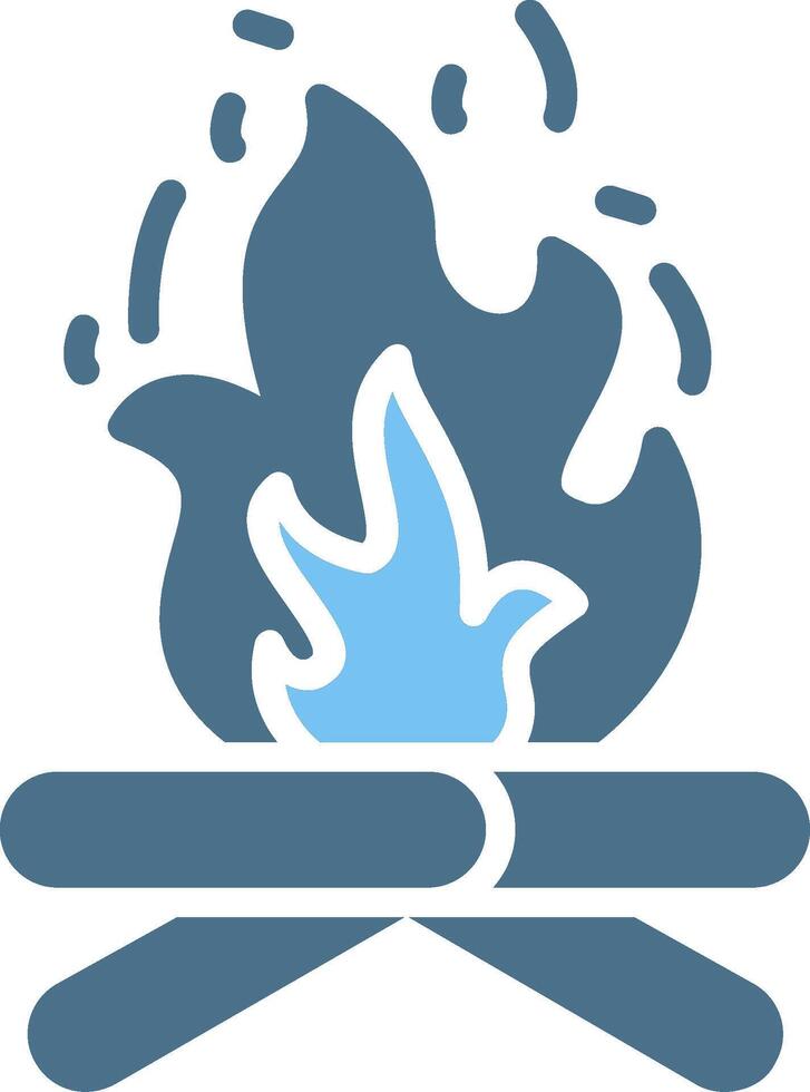 Fire Glyph Two Color Icon Design vector
