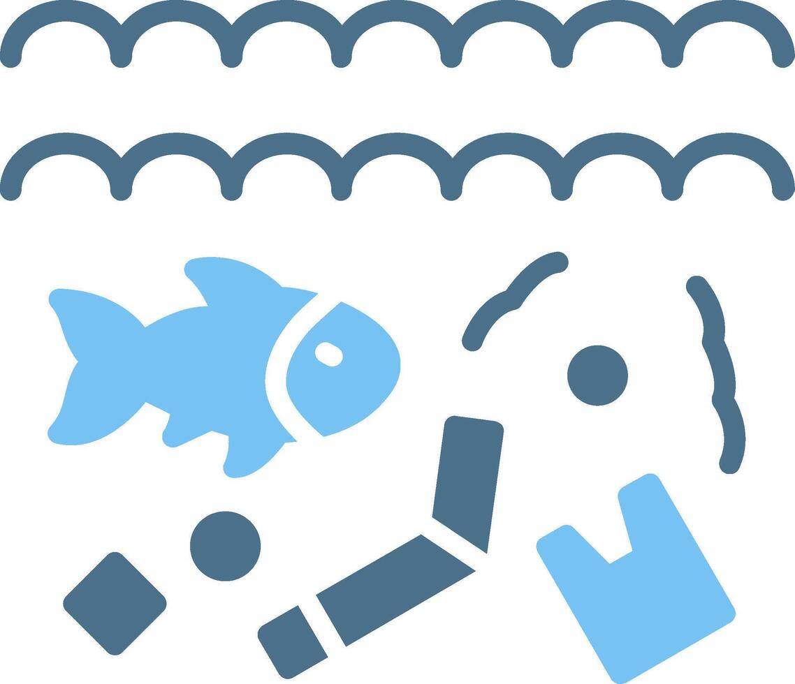 Pollution Glyph Two Color Icon Design vector