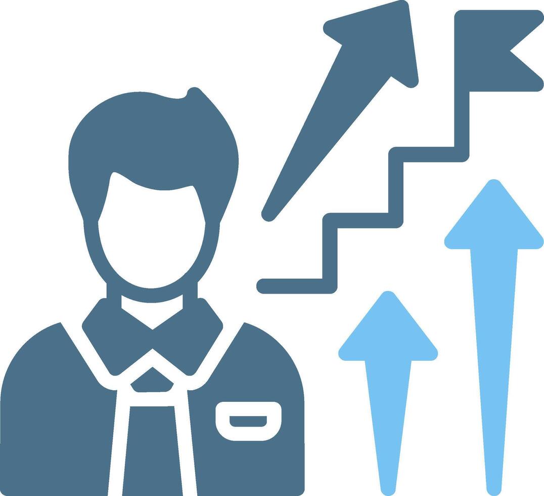 Career Path Glyph Two Color Icon Design vector