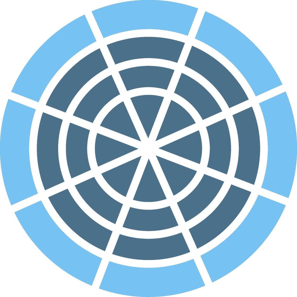 Polar Grid Glyph Two Color Icon Design vector