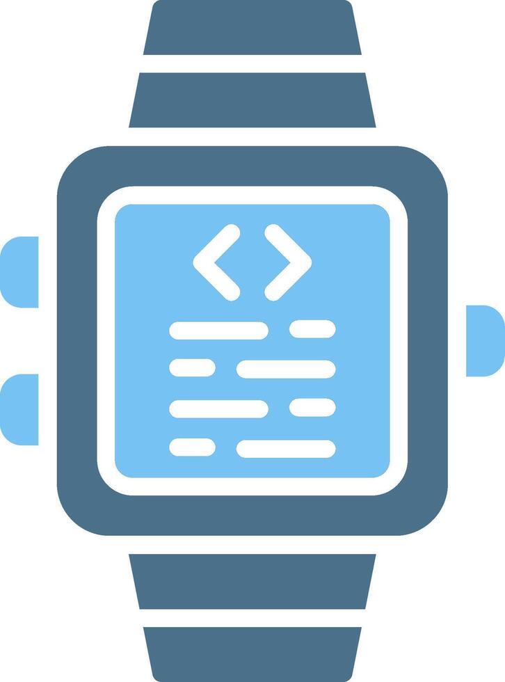 Smartwatch Glyph Two Color Icon Design vector