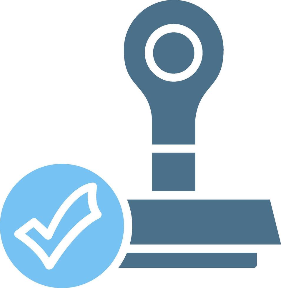 Validation Glyph Two Color Icon Design vector