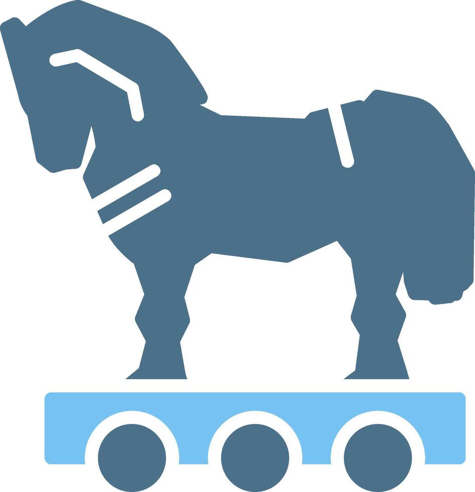Trojan Horse Glyph Two Color Icon Design vector