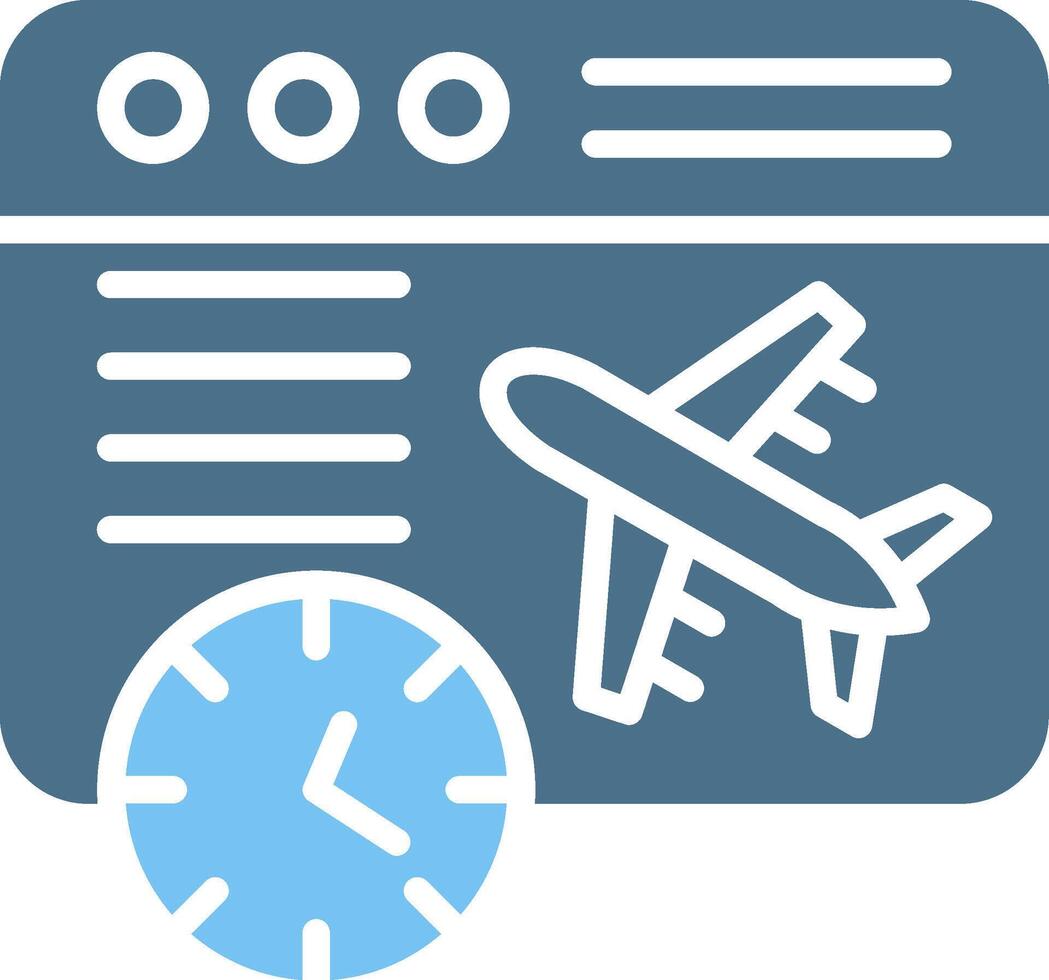 Delayed Glyph Two Color Icon Design vector