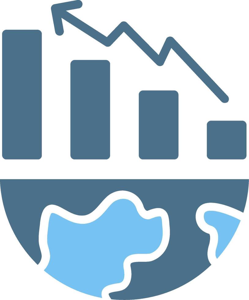 Global Market Glyph Two Color Icon Design vector