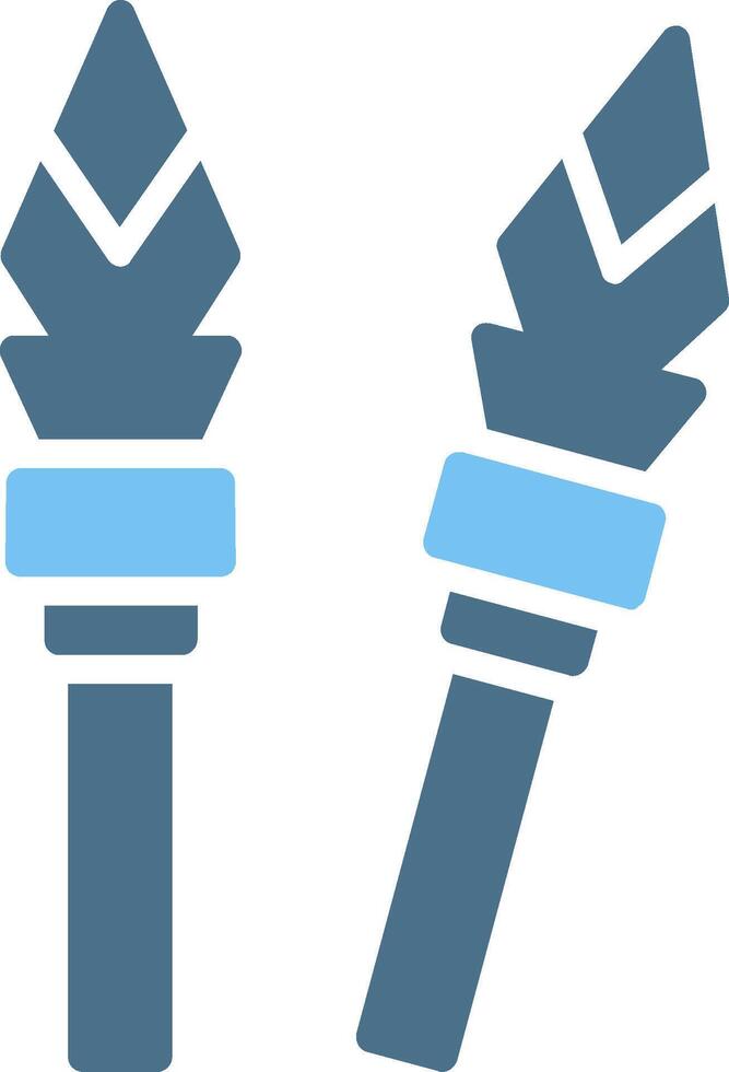 Spear Glyph Two Color Icon Design vector