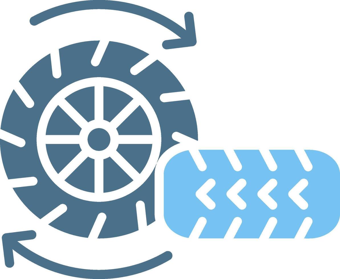 Tire Glyph Two Color Icon Design vector