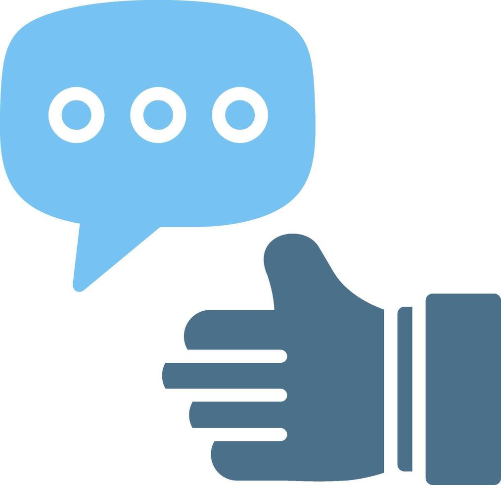Thumbs Up Glyph Two Color Icon Design vector