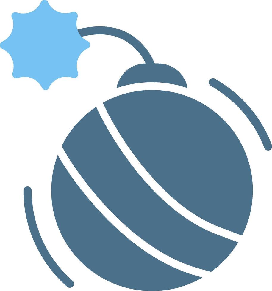 Bomb Glyph Two Color Icon Design vector