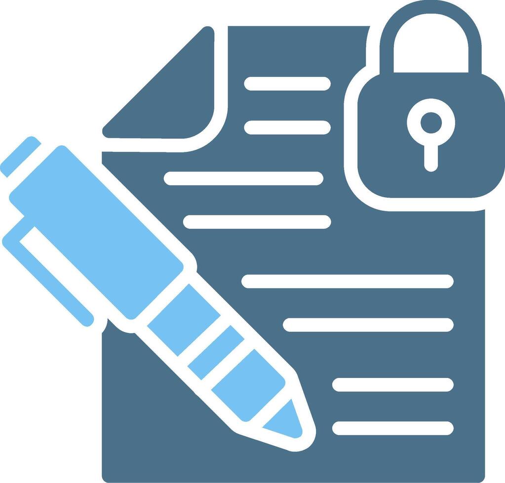 Confidential Glyph Two Color Icon Design vector