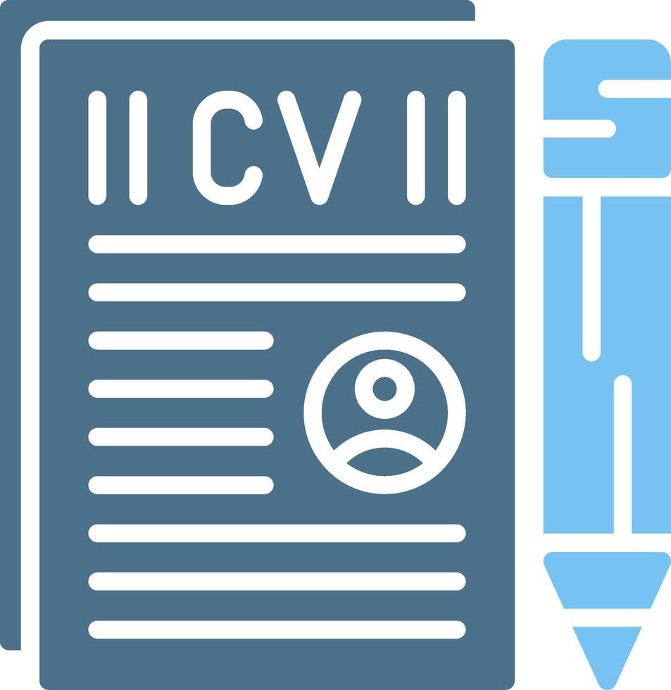 Curriculum Vitae Glyph Two Color Icon Design vector